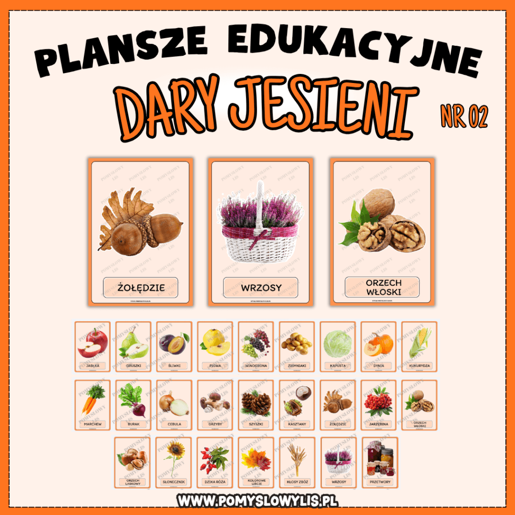 Dary jesieni – plansze edukacyjne | 25 plansz