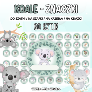 Znaczki do szatni, na szafki i krzesełka - KOALE